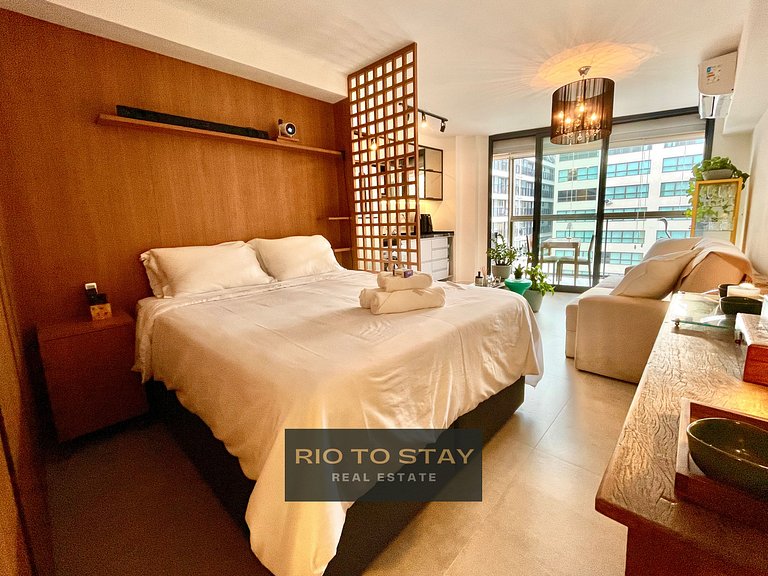 Studio Leblon - Modern with pool and gym.