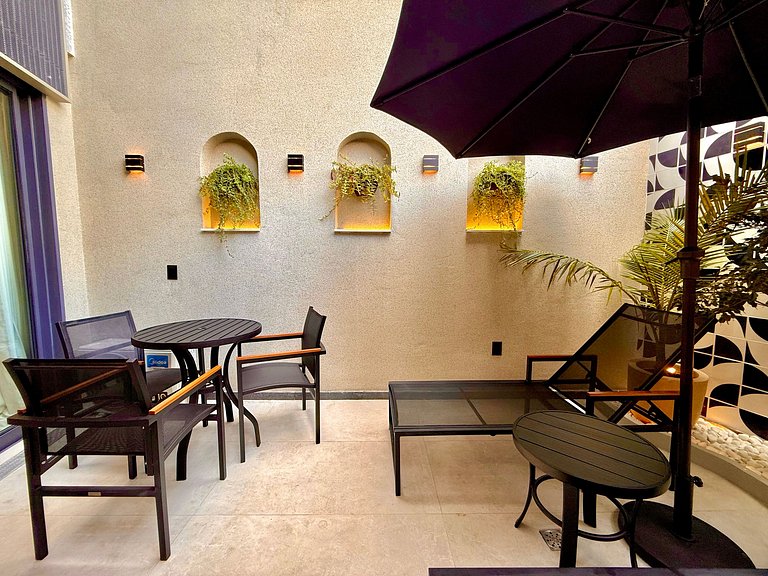 Studio Leblon - Com terraço, piscina e academia.
