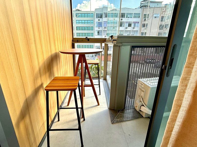 Studio Leblon - Novo, varanda, piscina e gym