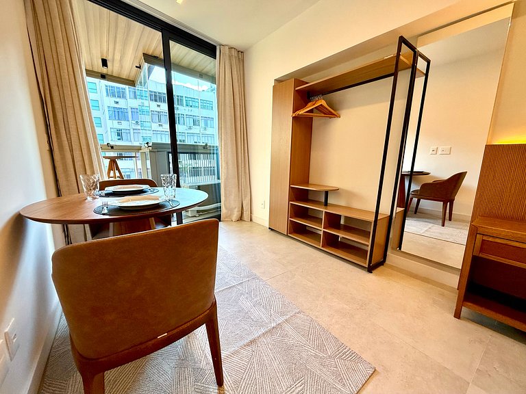Studio Leblon - Novo, varanda, piscina e gym
