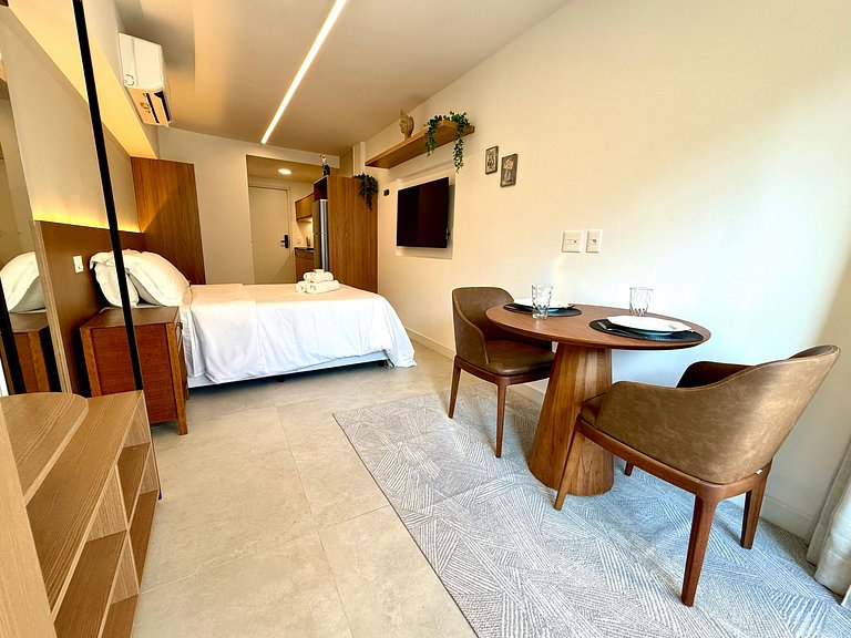 Studio Leblon - Novo, varanda, piscina e gym
