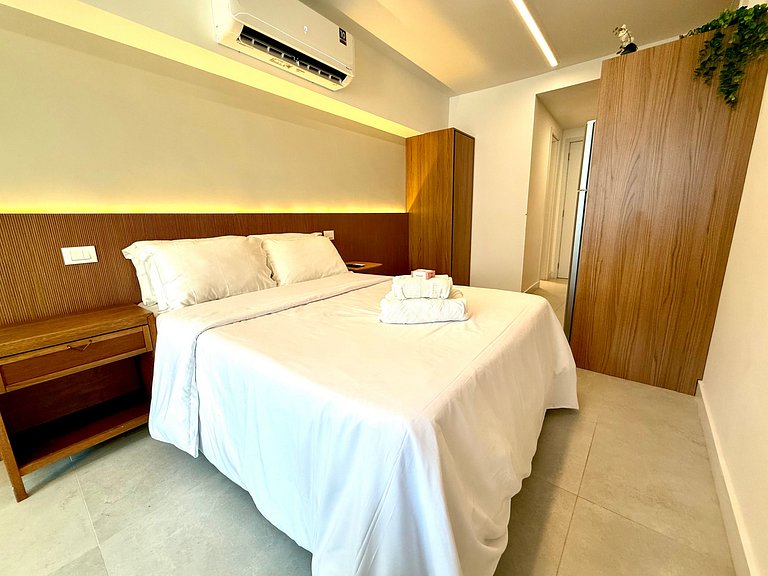 Studio Leblon - Novo, varanda, piscina e gym