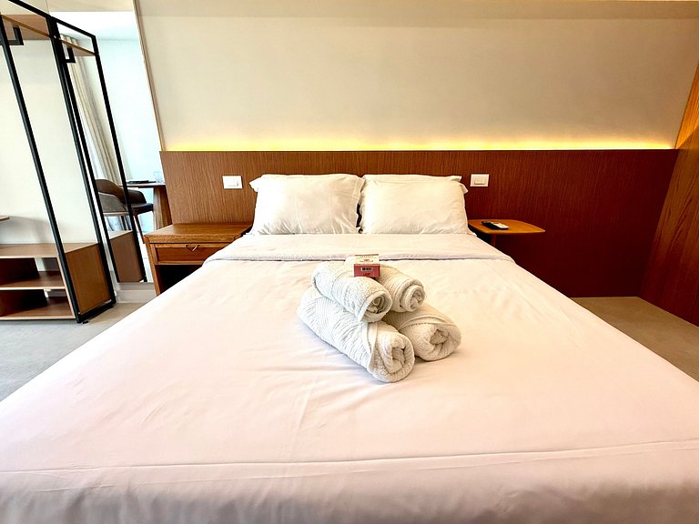 Studio Leblon - Novo, varanda, piscina e gym
