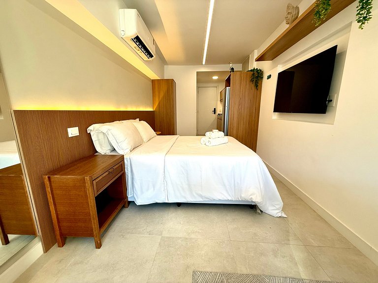 Studio Leblon - Novo, varanda, piscina e gym