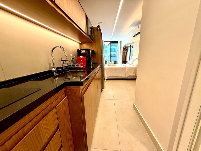 Studio Leblon - Novo, varanda, piscina e gym