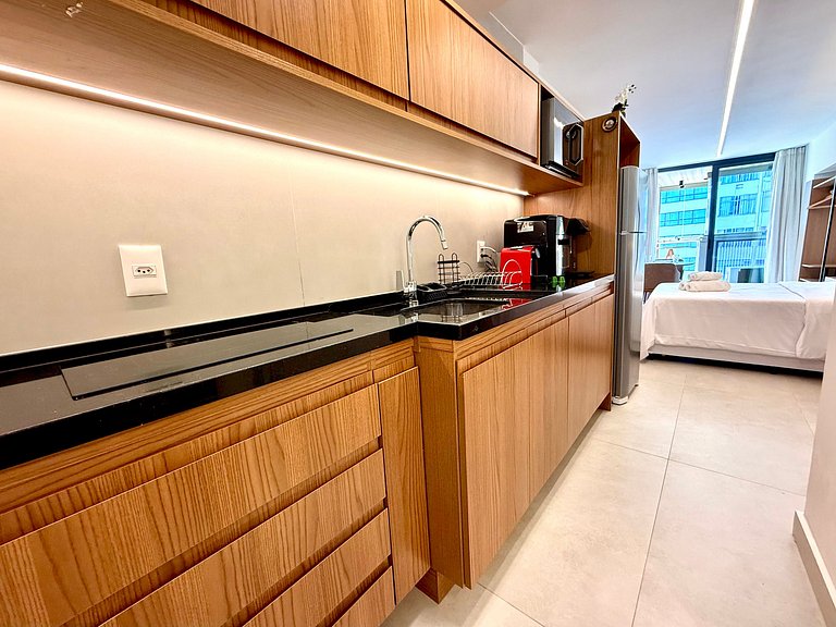 Studio Leblon - Novo, varanda, piscina e gym