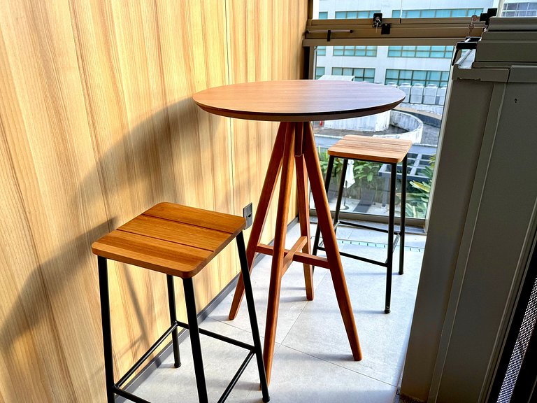 Studio Leblon - Novo, varanda, piscina e gym