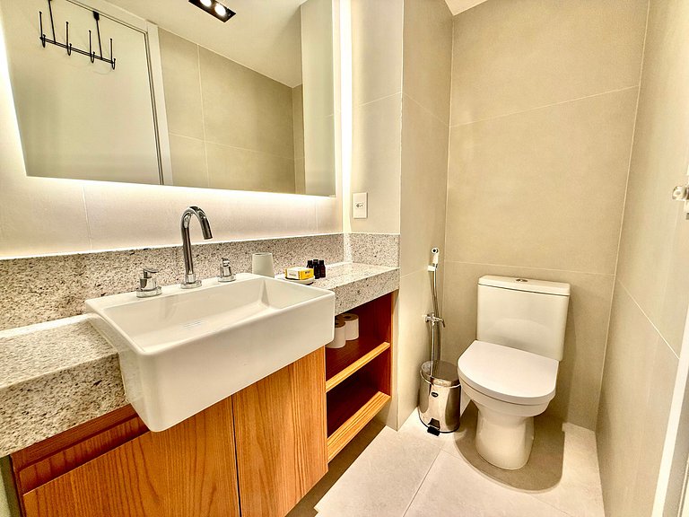 Studio Leblon - Novo, varanda, piscina e gym