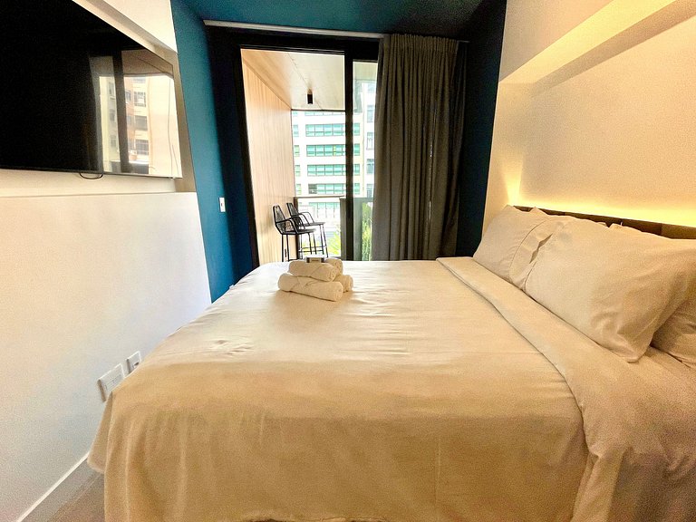 Studio Leblon - Novo, varanda, piscina e gym.