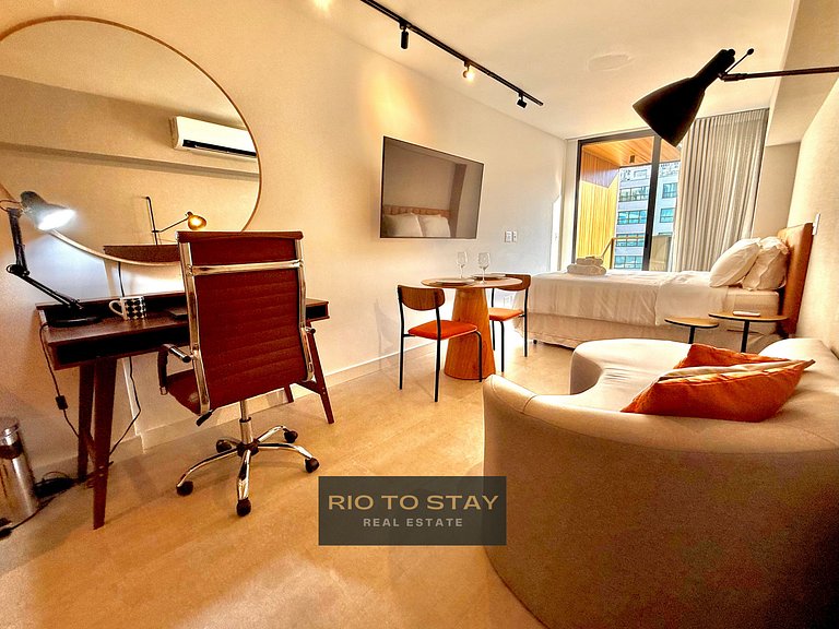 Studio Leblon - Modern with pool and gym.