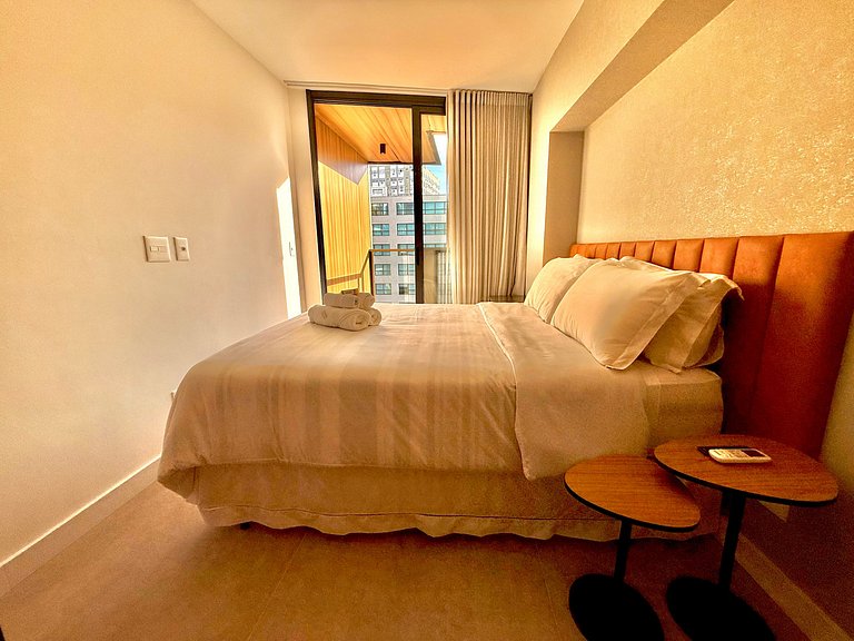 Studio Leblon - Novo, varanda, piscina e gym
