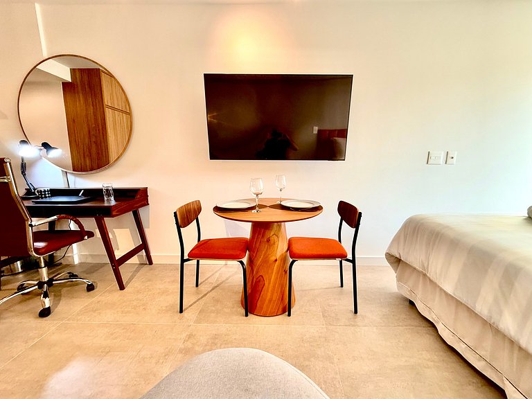 Studio Leblon - Novo, varanda, piscina e gym