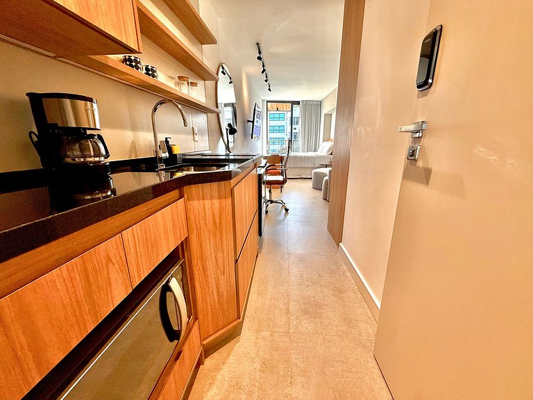 Studio Leblon - Novo, varanda, piscina e gym