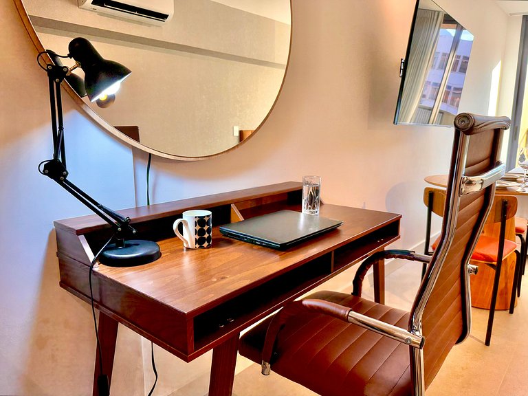 Studio Leblon - Novo, varanda, piscina e gym