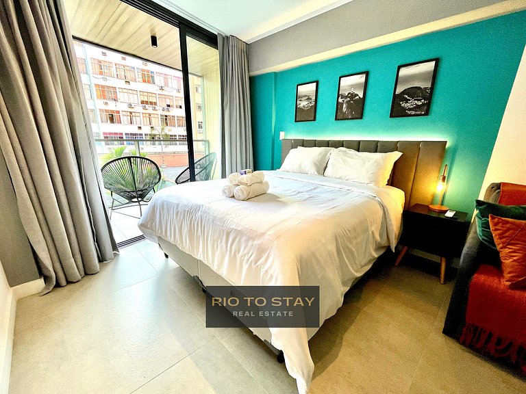 Studio Leblon - Modern with pool and gym.