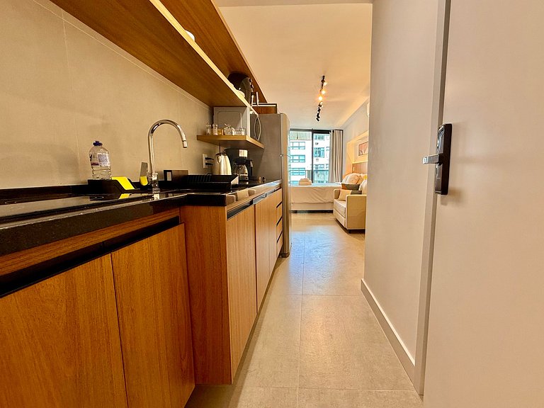 Studio Leblon - Novo, varanda, piscina e gym