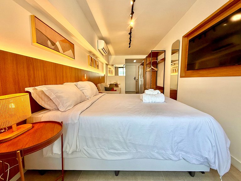 Studio Leblon - Novo, varanda, piscina e gym