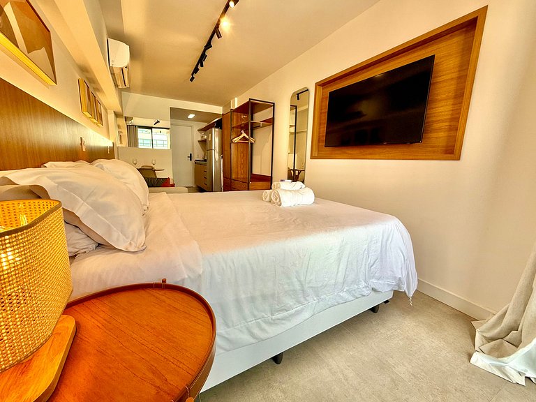 Studio Leblon - Novo, varanda, piscina e gym