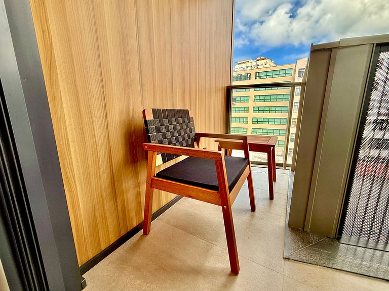 Studio Leblon - Novo, varanda, piscina e gym