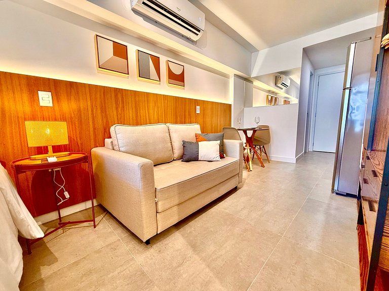 Studio Leblon - Novo, varanda, piscina e gym