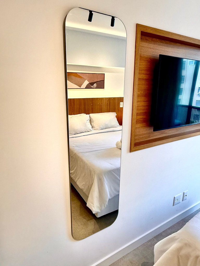 Studio Leblon - Novo, varanda, piscina e gym