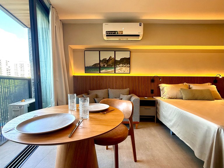 Studio Leblon - Vista Cristo, novo, piscina e gym