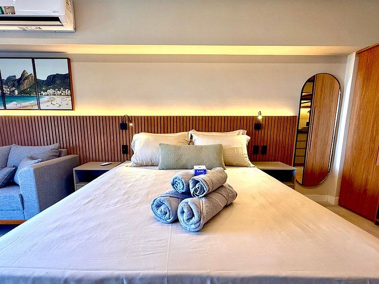 Studio Leblon - Vista Cristo, novo, piscina e gym