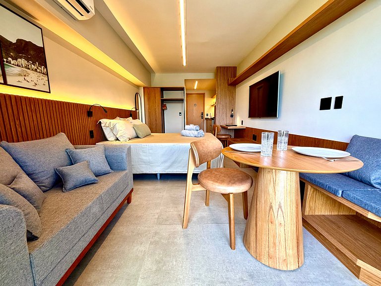 Studio Leblon - Vista Cristo, novo, piscina e gym