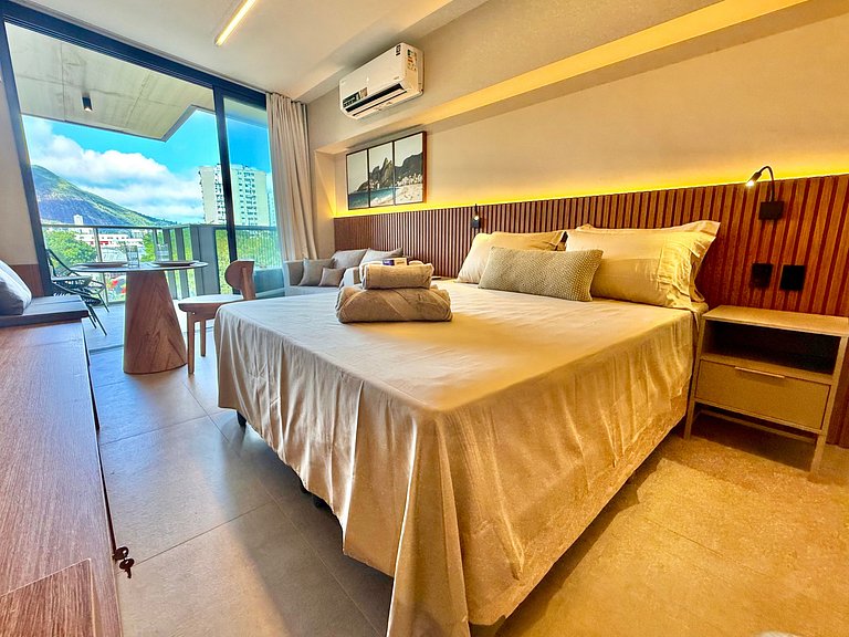 Studio Leblon - Vista Cristo, novo, piscina e gym