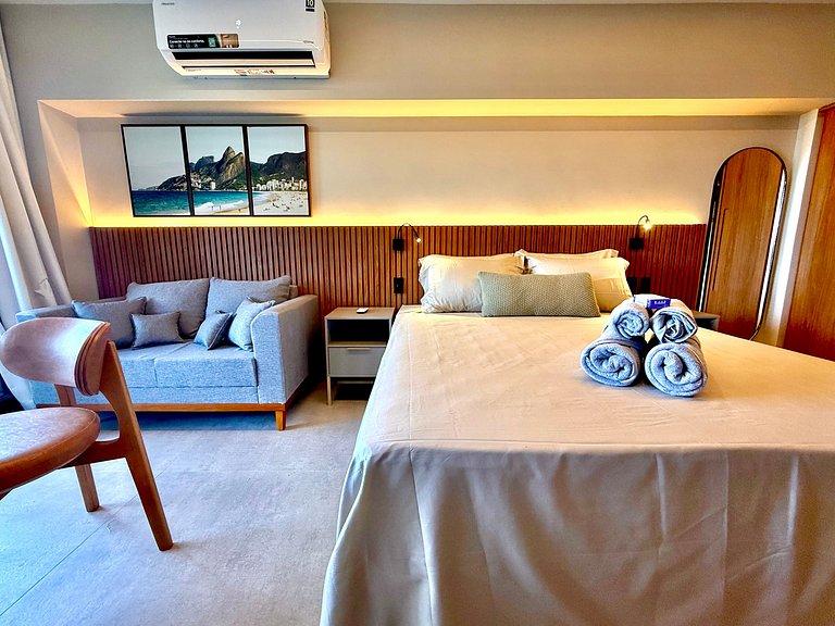 Studio Leblon - Vista Cristo, novo, piscina e gym