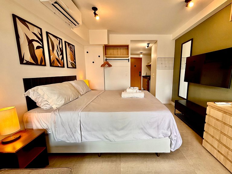 Studio Leblon - Vista Cristo, novo, piscina e gym