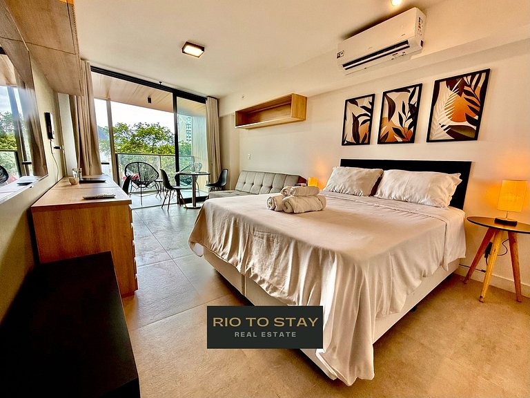 Studio Leblon - Vista Cristo, novo, piscina e gym