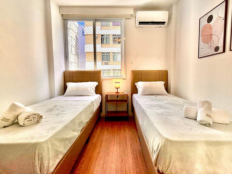 3 quartos, recepção 24h e garagem - Leblon