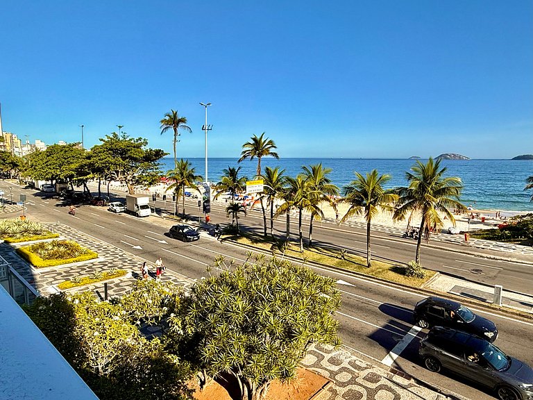 Frente mar, 3 quartos, recepção 24h - Praia Leblon