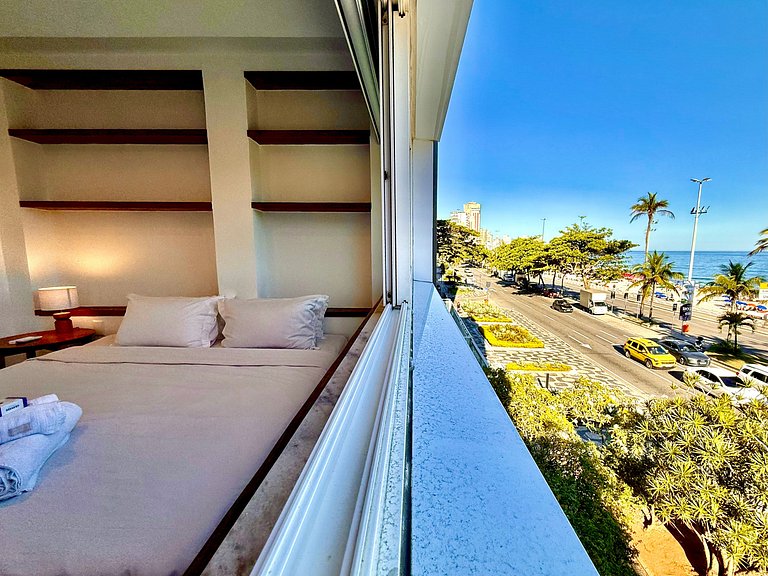 Frente mar, 3 quartos, recepção 24h - Praia Leblon