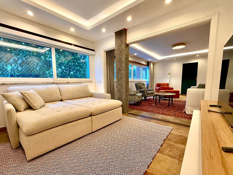 Frente mar, 3 quartos, recepção 24h - Praia Leblon