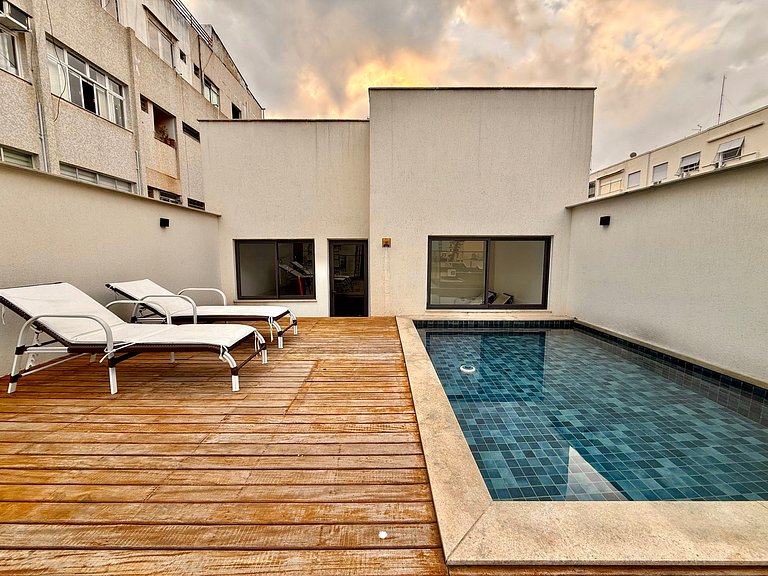 Studio Flamengo - Novo, varanda, piscina e gym