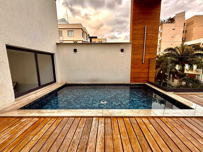 Studio Flamengo - Novo, varanda, piscina e gym