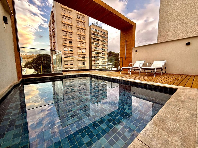 Studio Flamengo - Novo, varanda, piscina e gym