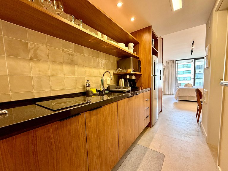 Studio Leblon - Novo, varanda, piscina e gym