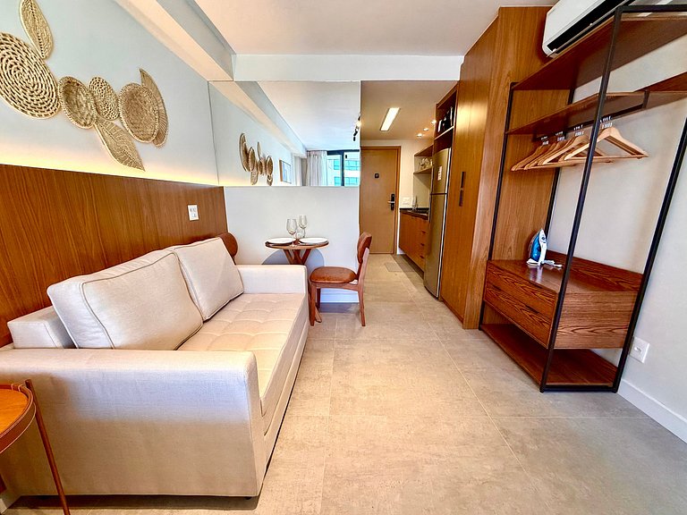Studio Leblon - Novo, varanda, piscina e gym