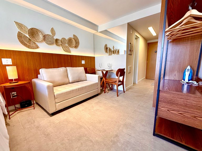 Studio Leblon - Novo, varanda, piscina e gym