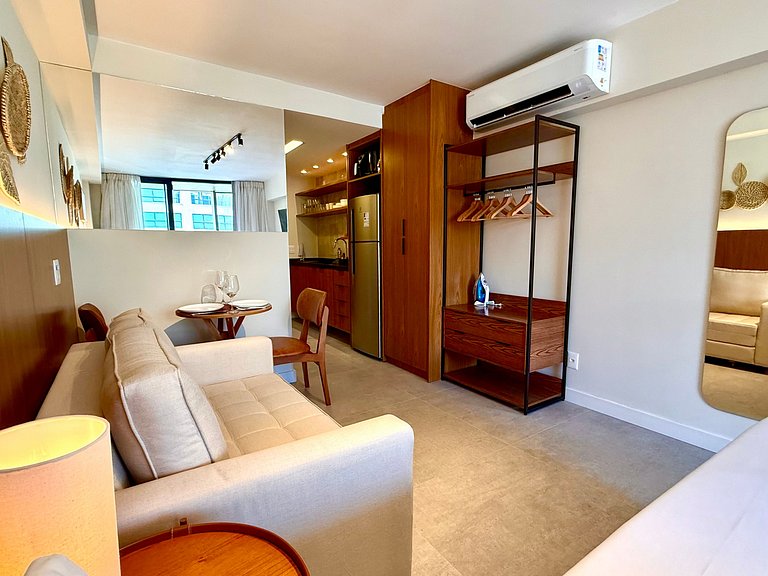 Studio Leblon - Novo, varanda, piscina e gym