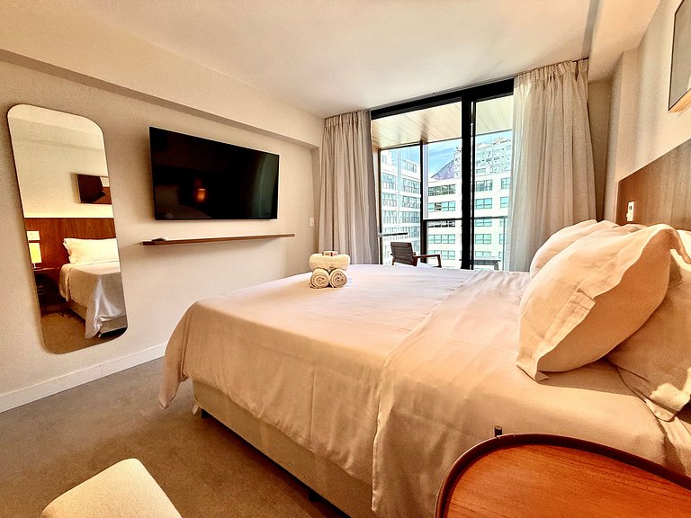 Studio Leblon - Novo, varanda, piscina e gym