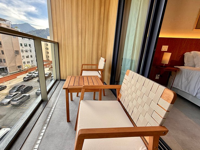 Studio Leblon - Novo, varanda, piscina e gym