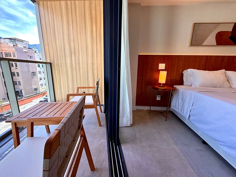Studio Leblon - Novo, varanda, piscina e gym