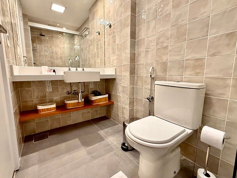 Studio Leblon - Novo, varanda, piscina e gym