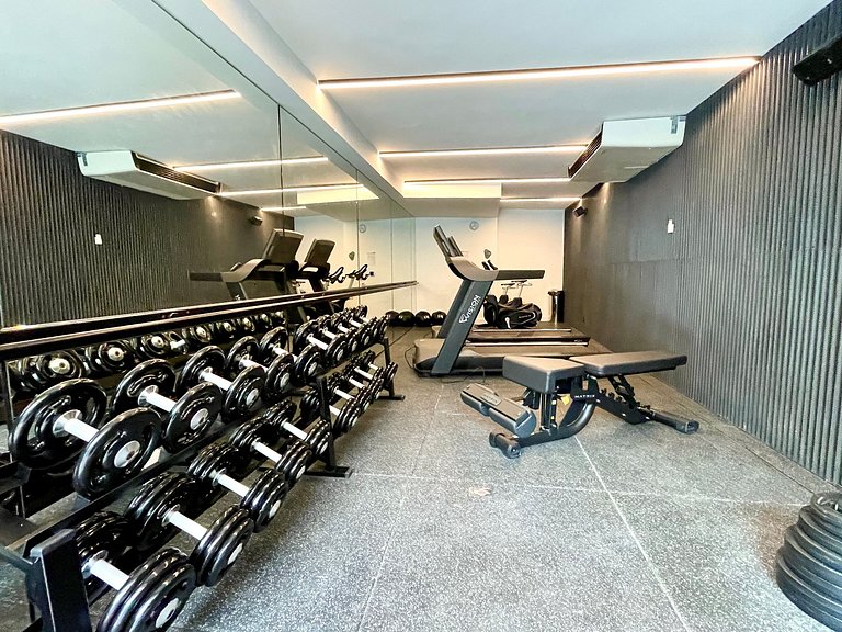 Studio Leblon - Novo, varanda, piscina e gym